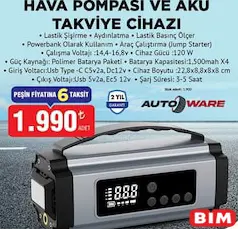 AUTOWARE HAVA POMPASI VE AKÜ TAKVİYE CİHAZI AUTOWARE HAVA POMPASI VE AKÜ TAKVİYE CİHAZI